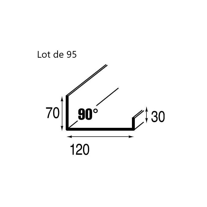 95 Solins Couloirs Rigides Alu Zinc LAHERA Largeur 120mm