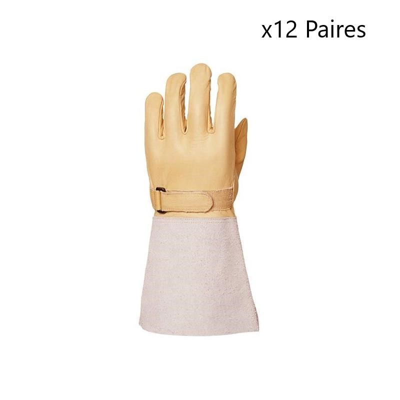 Paquet 12 Paires de Sur-Gants Electricien Cuir Hydrofuge COVERGUARD Avec Manchette 15cm Taille 10 Paquet 12 Paires de Sur-Gants Electricien Cuir Hydrofuge COVERGUARD Avec Manchette 15cm Taille 10