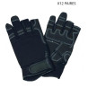 Paquet 12 Paires de Gants Mitaines de Travail FRANCITAL Avec 3 Doigts Ouverts Taille 10