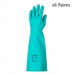 Paquet 6 Paires de Gants Nitrile COVERGUARD Eurochem Résistant aux Produits Chimiques Vert Taille 10