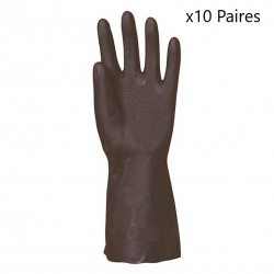 Paquet 10 Paires de Gants Néoprène EUROTECHNIQUE Eurochem Résistant aux Produits Chimiques Taille 11 Noir