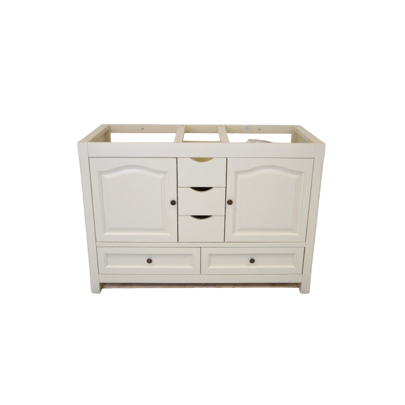 Meuble Sous Vasque de Salle de Bain NOVEAQUA Bohème 120cm Bois Mindi Blanc