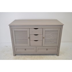 Meuble Sous Vasque de Salle de Bain COLLIN ARREDO Bohème 120cm Bois Mindi Gris
