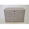 Meuble Sous Vasque de Salle de Bain COLLIN ARREDO Bohème 120cm Bois Mindi Gris
