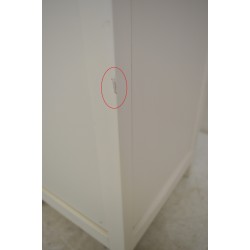Colonne de Salle de Bain Avec Porte Vitrée COLLIN ARREDO Bohême 147cm Blanche Bois Mindi  pas cher