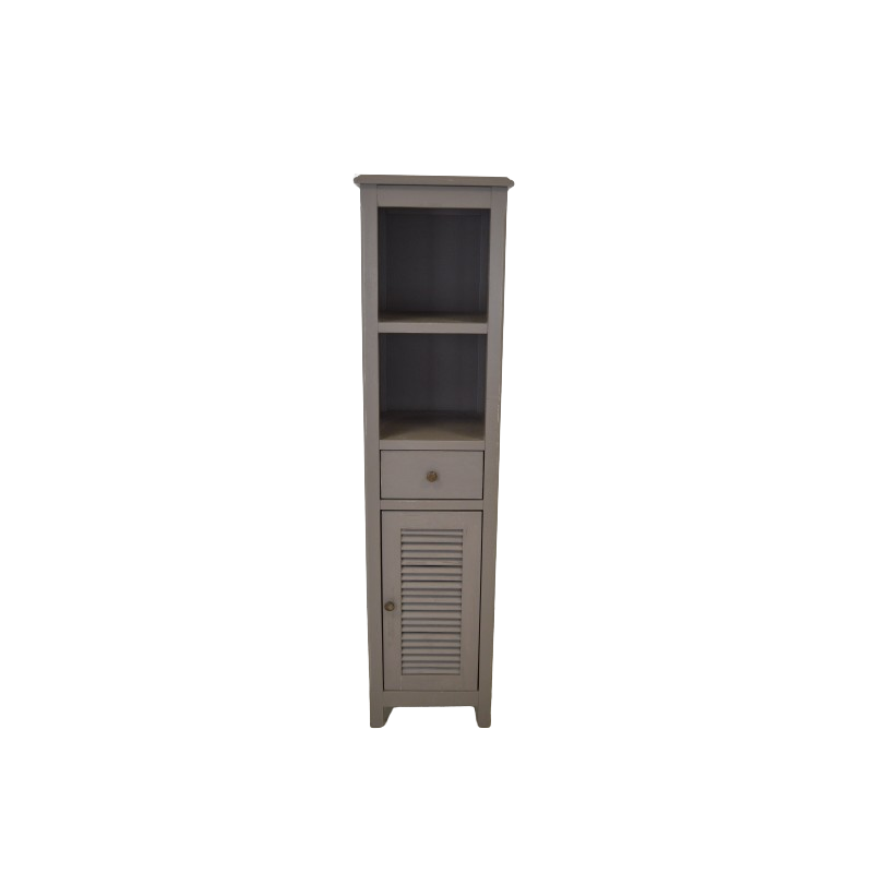 Colonne de Salle de Bain Avec Porte Persienne COLLIN ARREDO Bohême 147cm Grise Bois Mindi Colonne de Salle de Bain Avec Porte Persienne COLLIN ARREDO Bohême 147cm Grise Bois Mindi
