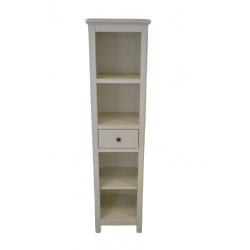 Colonne de Salle de Bain 2 Etagères COLLIN ARREDO Bohême 147cm Blanche Bois Mindi