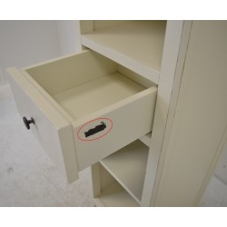 Colonne de Salle de Bain 2 Etagères COLLIN ARREDO Bohême 147cm Blanche Bois Mindi pas cher