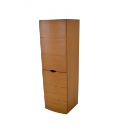 Colonne de Salle de Bain 2 Portes COLLIN ARREDO Vague du Sud 135cm Teck Naturel Marron