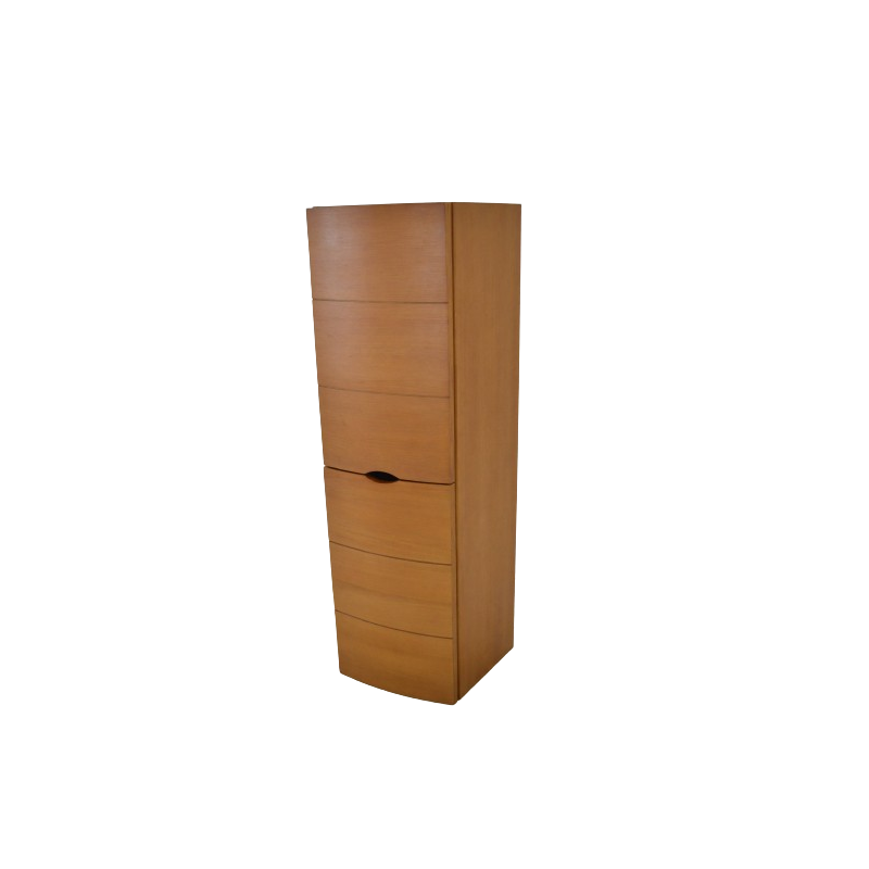 Colonne de Salle de Bain 2 Portes COLLIN ARREDO Vague du Sud 135cm Teck Naturel Marron