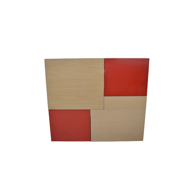 Meuble Sous-Vasque Suspendu de Salle de Bain COLLIN ARREDO Kubic 4 Portes 80cm Bois/Rouge