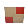 Meuble Sous-Vasque Suspendu de Salle de Bain COLLIN ARREDO Kubic 4 Portes 80cm Bois/Rouge