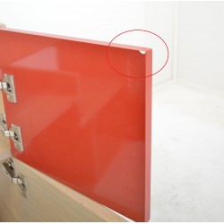 Meuble Sous-Vasque Suspendu de Salle de Bain COLLIN ARREDO Kubic 4 Portes 80cm Bois/Rouge pas cher