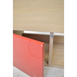 Meuble Sous-Vasque Suspendu de Salle de Bain COLLIN ARREDO Kubic 4 Portes 80cm Bois/Rouge pas cher