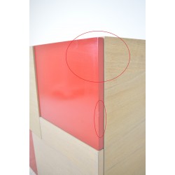 Meuble Sous-Vasque Suspendu de Salle de Bain COLLIN ARREDO Kubic 4 Portes 80cm Bois/Rouge pas cher