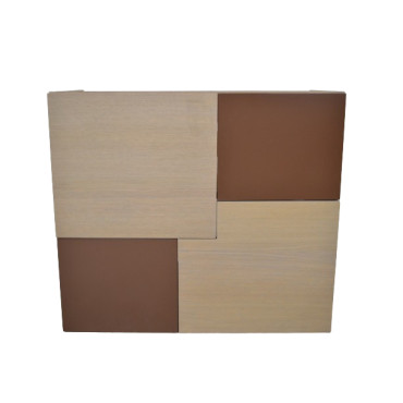 Meuble Sous-Vasque Suspendu de Salle de Bain COLLIN ARREDO Kubic 4 Portes 80cm Bois/Marron