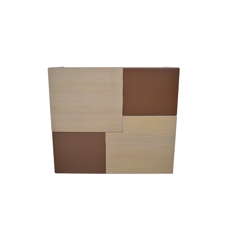 Meuble Sous-Vasque Suspendu de Salle de Bain COLLIN ARREDO Kubic 4 Portes 80cm Bois/Marron