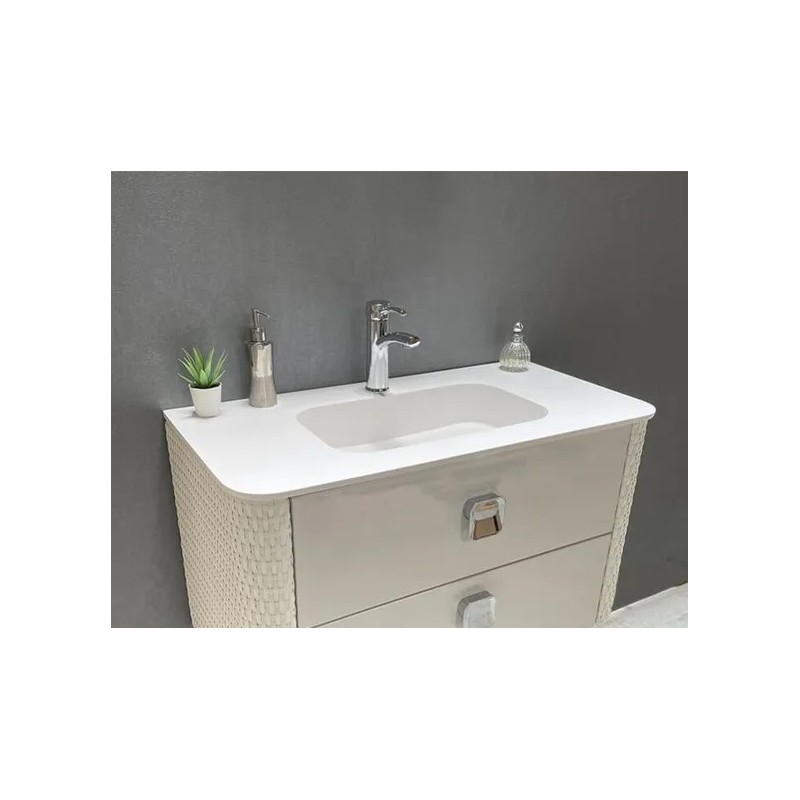 Plan Vasque Céramique à Encastrer Collin Arredo 90cm rectangulaire Blanc