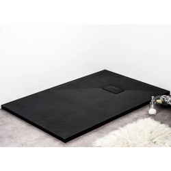 Receveur de Douche Extra Plat 90x160cm STANO Piatto en SoliCast Surface Ardoisée Noir