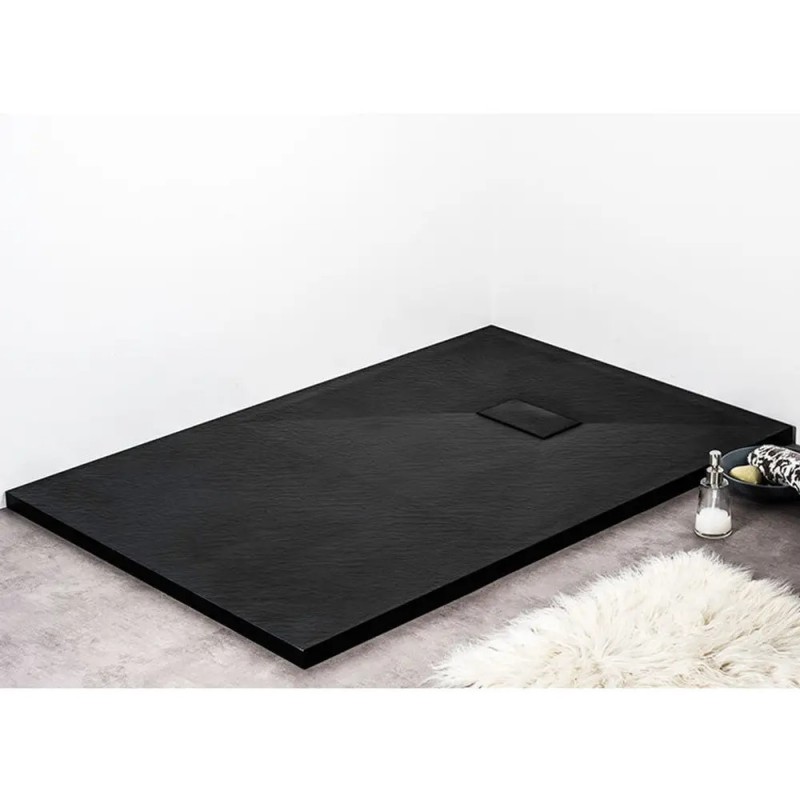 Receveur de Douche Extra Plat 90x160cm STANO Piatto en SoliCast Surface Ardoisée Noir Receveur de Douche Extra Plat 90x160cm STANO Piatto en SoliCast Surface Ardoisée Noir