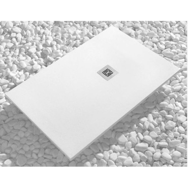 Receveur de Douche Extra Plat 140x100cm SANYCCES Logic Résine Blanc