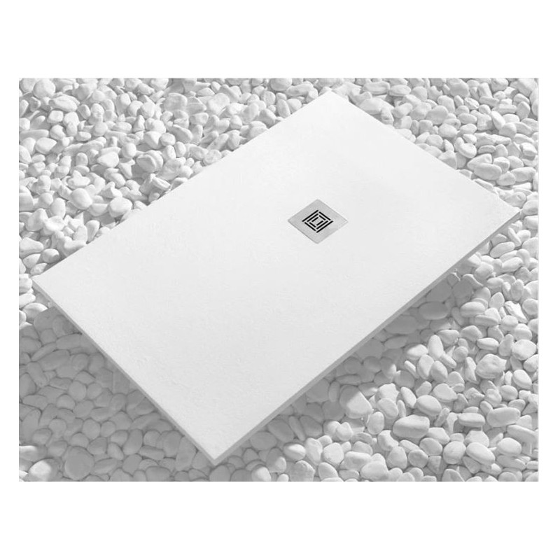Receveur de Douche Extra Plat 140x100cm SANYCCES Logic Résine Blanc