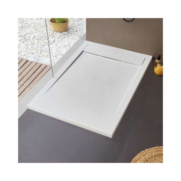 Receveur de Douche Extra Plat 100x70cm SANYCCES New-York en Résine Blanc