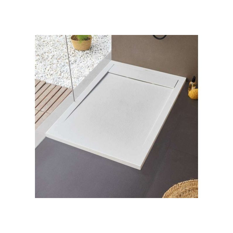 Receveur de Douche Extra Plat 100x70cm SANYCCES New-York en Résine Blanc