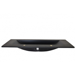 Plan Vasque Double Robinets à Encastrer 120cm COLLIN ARREDO Noir en Pierre de Synthèse Evermite