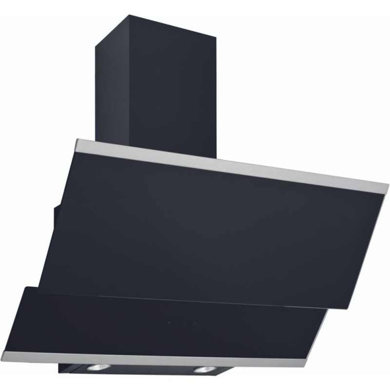 Hotte Décorative Murale Inclinée SILVERLINE Luko Verre 90cm Noir et Inox Hotte Décorative Murale Inclinée SILVERLINE Luko Verre 90cm Noir et Inox