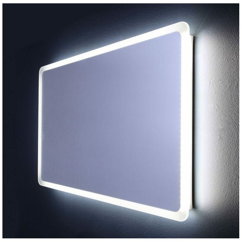 Miroir de Salle de Bain Eclairé Avec LED DANUBIO 120x60cm Angles Arrondis Miroir de Salle de Bain Eclairé Avec LED DANUBIO 120x60cm Angles Arrondis