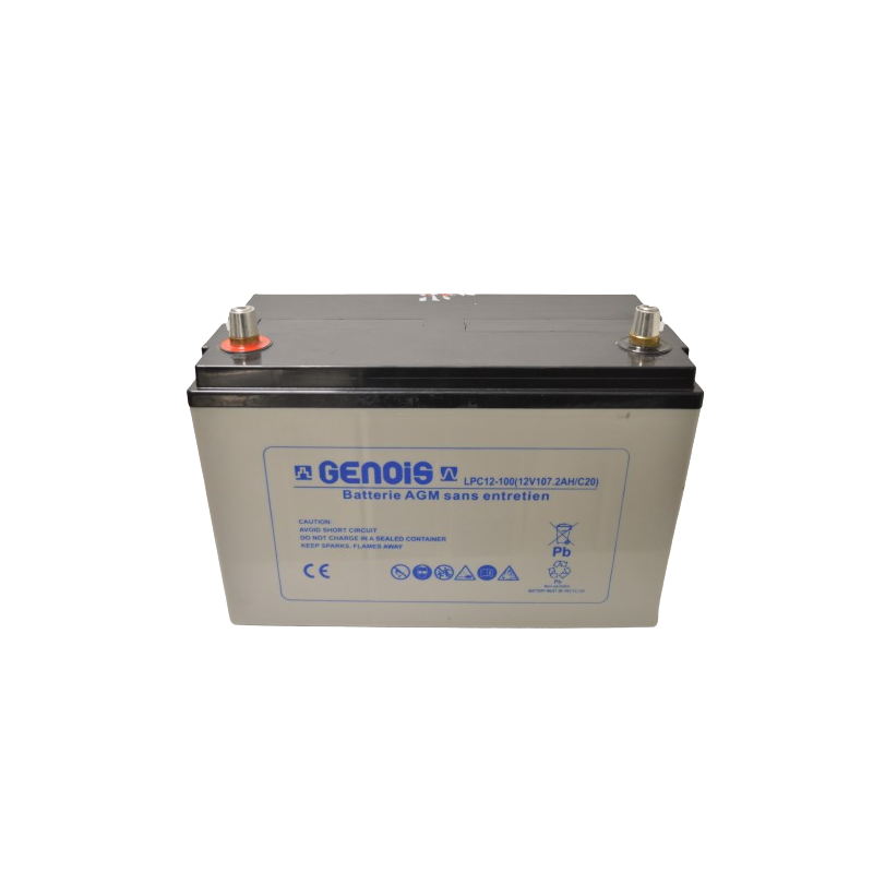 Batterie Plomb Etanche GENOIS AGM C20 Sans Entretien 12V 107AH Batterie Plomb Etanche GENOIS AGM C20 Sans Entretien 12V 107AH