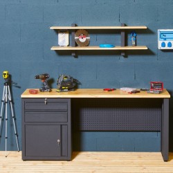 Beau Etabli d'Atelier FEROCE 2 tiroirs + 1 caisson avec serrures