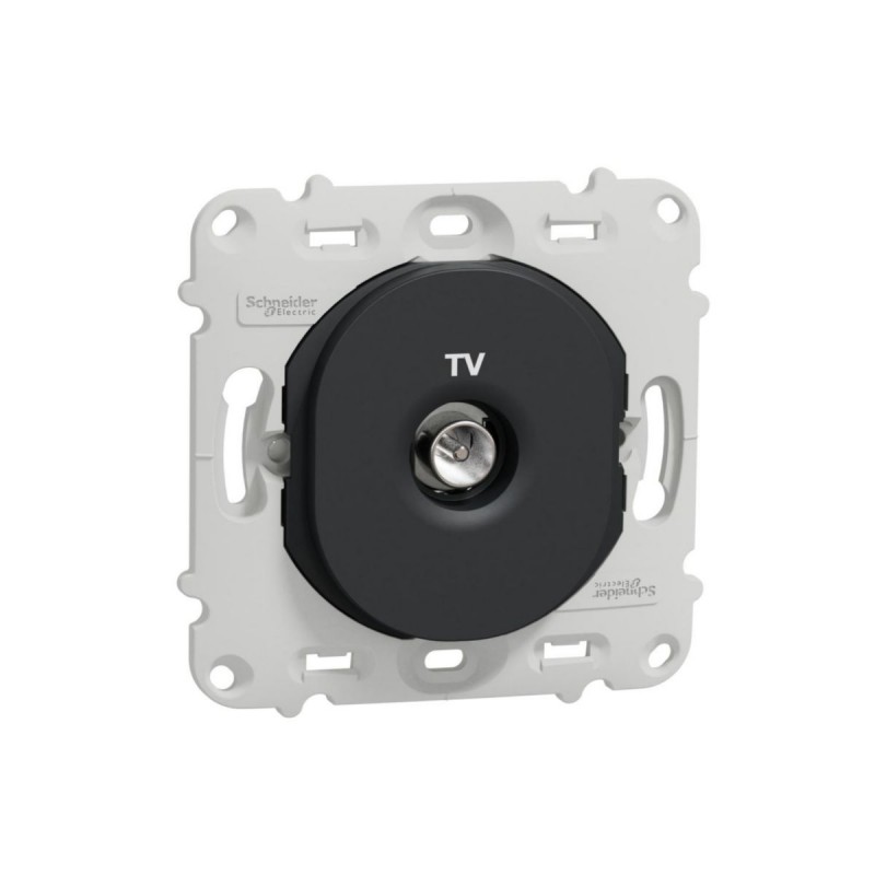 Prise TV SCHNEIDER Avec Plaque de Finition Anthracite Prise TV SCHNEIDER Avec Plaque de Finition Anthracite