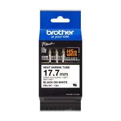 Cartouche à ruban pour gaine thermorétractable BROTHER 17,7 mm Noir sur blanc