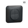 Lot de 8 Interrupteurs Double Va et Vient SCHNEIDER Ovalis 10AX Avec Plaque de Finition Anthracite