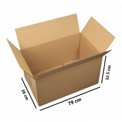 Lot de 20 cartons à simple cannelure 79x38x32.5 cm