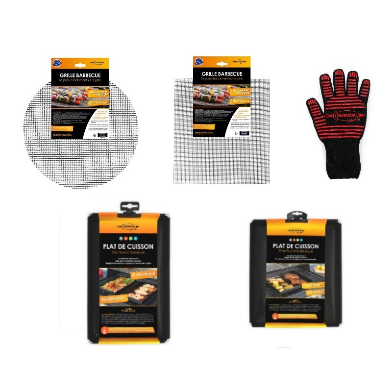DURANDAL - Ensemble Cuisson Barbecue Pats, grilles et gants DURANDAL - Ensemble Cuisson Barbecue Pats, grilles et gants