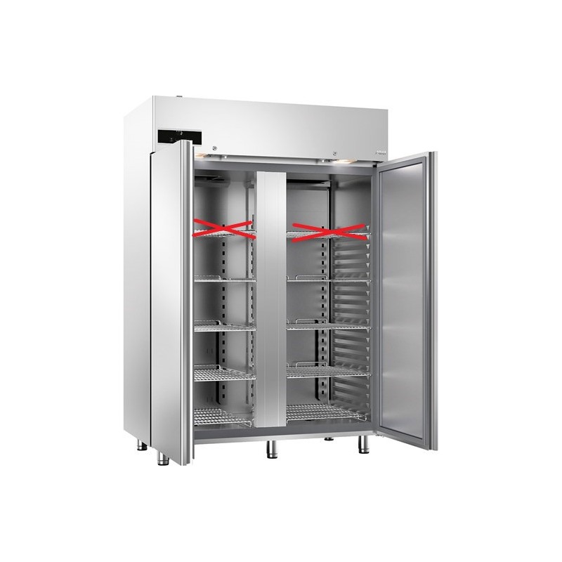 Armoire Réfrigérée Professionnel Inox 1300L FRIGONOX 2 Portes 8 Clayettes 1460x835x2075mm Grise