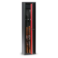 Armoire à Fusils 5 Armes TECHNOSAFE avec Coffre Fort et Serrure à Clé Noire
