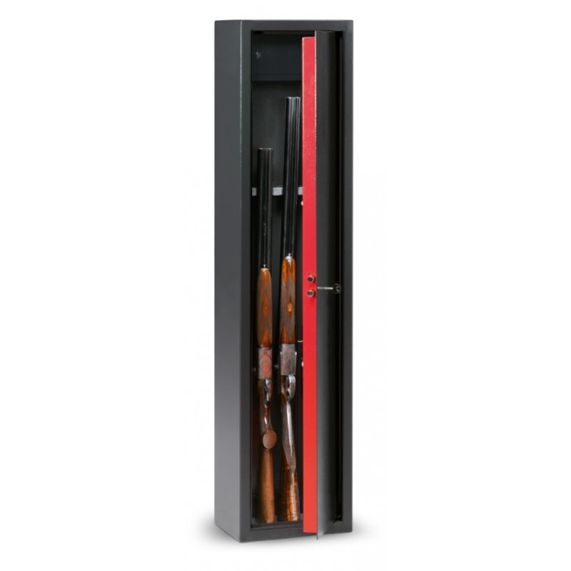 Armoire à Fusils 5 Armes TECHNOSAFE avec Coffre Fort et Serrure à Clé Noire Armoire à Fusils 5 Armes TECHNOSAFE avec Coffre Fort et Serrure à Clé Noire