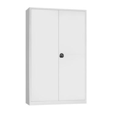 Armoire Haute Monobloc à Portes Battantes CARAY 4 Etagères Grise 1200x420x1945mm