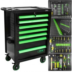 Servante d'Atelier 7 Tiroirs JBM Avec Outils 172 Pièces Verte