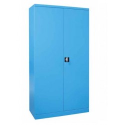 Armoire d'Atelier CARAY Portes Battantes avec 2 Etagères 200x40x100cm Bleu