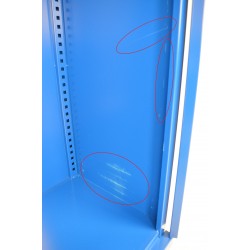 Armoire d'Atelier CARAY Portes Battantes avec 2 Etagères 200x40x100cm Bleu pas cher