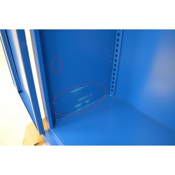 Armoire d'Atelier CARAY Portes Battantes avec 2 Etagères 200x40x100cm Bleu pas cher