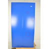 Armoire d'Atelier CARAY Portes Battantes avec 2 Etagères 200x40x100cm Bleu pas cher