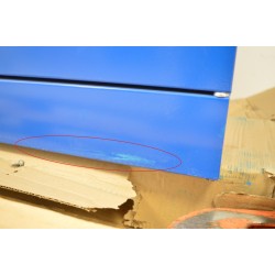 Armoire d'Atelier CARAY Portes Battantes avec 4 Etagères 200x40x100cm Bleu pas cher