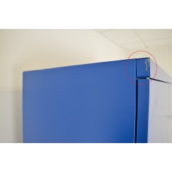 Armoire d'Atelier Portes Battantes avec 4 Etagères 200x50x95cm Bleu pas cher