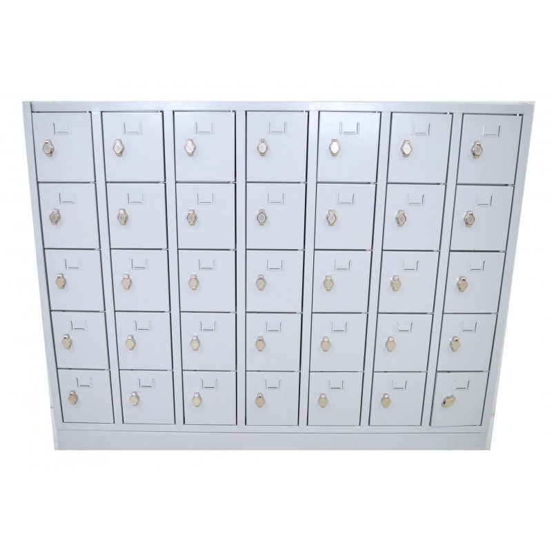 Armoire 35 Casiers pour Petits Objets, Téléphones Fermeture par Cadenas 137x15x137cm Armoire 35 Casiers pour Petits Objets, Téléphones Fermeture par Cadenas 137x15x137cm
